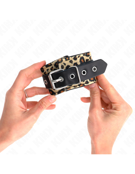 KINK MUNEQUERAS DE CUERO ESTILO LEOPARDO AJUSTABLE 18 29 CM X 55 CM