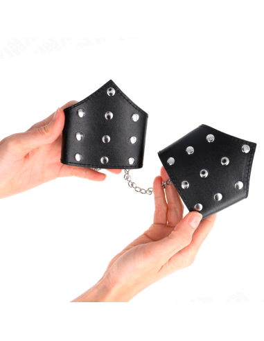 KINK MUNEQUERAS ESTILO PUNTIAGUDO NEGRO CON CADENA AJUSTABLE 17 23 CM X 85 CM