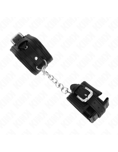 KINK MUNEQUERAS NEGRO CON HEBILLA DE DIAMANTES DE IMITACION AJUSTABLE 25 32 CM X 55 CM