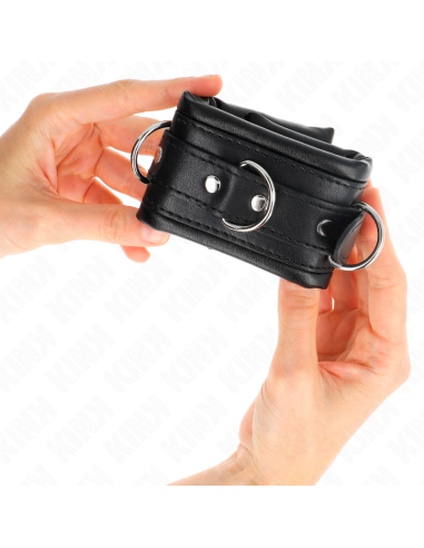 KINK MUNEQUERAS ESTILO HEAVY FORRO NEGRO AJUSTABLE 20 30 CM X 6 CM