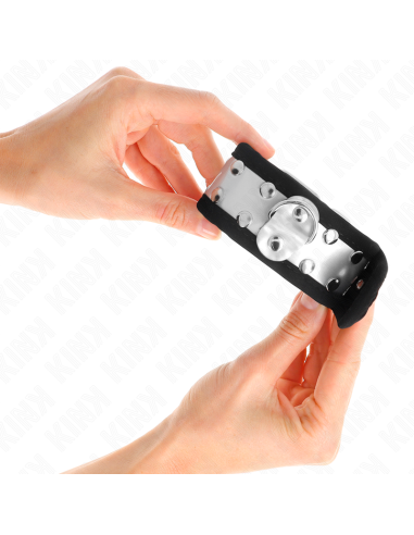 KINK MUNEQUERAS FINAS NEGRO PLATEADO 30 X 4 CM