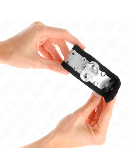 KINK MUNEQUERAS FINAS NEGRO PLATEADO 30 X 4 CM