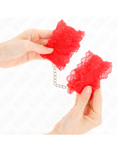 KINK MUNEQUERAS ELASTICAS DE ENCAJE ROJO