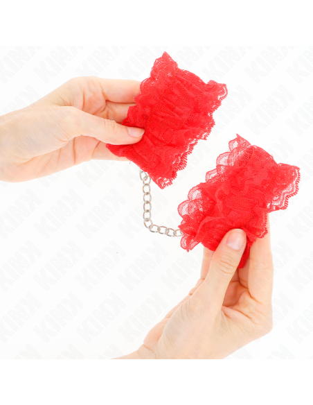 KINK MUNEQUERAS ELASTICAS DE ENCAJE ROJO
