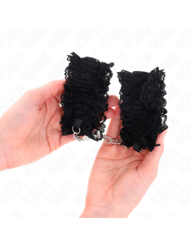 KINK MUNEQUERAS ELASTICAS DE ENCAJE NEGRO