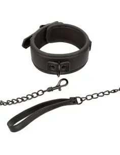 CALEXOTICS NOCTURNAL COLLAR Y CORREA CUERO AJUSTABLE NEGRO