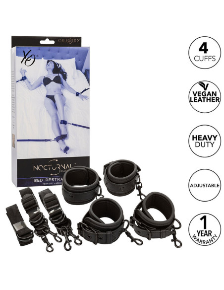CALEXOTICS NOCTURNAL RESTRICCIONES DE CAMA CUERO AJUSTABLE NEGRO CALEXOTICS NOCTURNAL RESTRICCIONES DE CAMA CUERO AJUSTABLE NEGRO