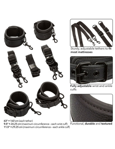CALEXOTICS NOCTURNAL RESTRICCIONES DE CAMA CUERO AJUSTABLE NEGRO