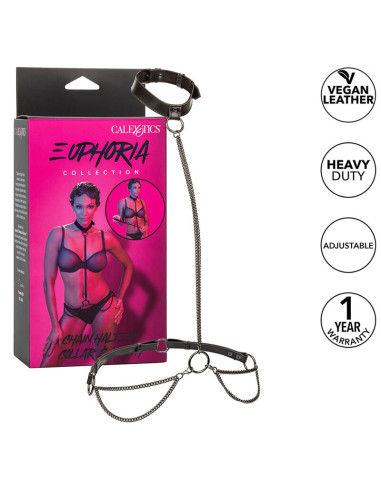 CALEXOTICS EUPHORIA COLLAR HALTER Y CORREA CON CADENA