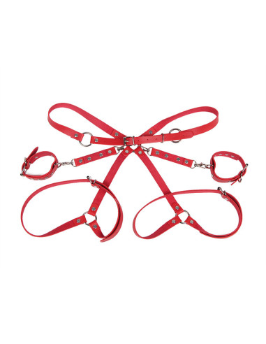 SUBBLIME 953706 ESPOSAS CON CINTURON BONDAGE ROJO TALLA UNICA