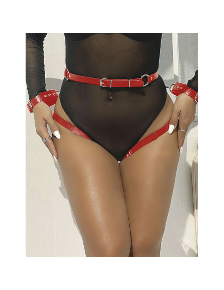 SUBBLIME 953706 ESPOSAS CON CINTURON BONDAGE ROJO TALLA UNICA SUBBLIME 953706 ESPOSAS CON CINTURON BONDAGE ROJO TALLA UNICA