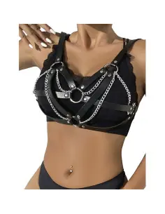 SUBBLIME 953713 CINTURON DE BONDAGE PUNK HEBILLA METAL NEGRO TALLA UNICA 2