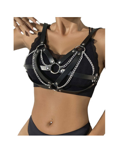 SUBBLIME 953713 CINTURON DE BONDAGE PUNK HEBILLA METAL NEGRO TALLA UNICA