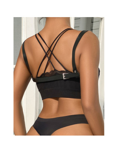 SUBBLIME 953713 CINTURON DE BONDAGE PUNK HEBILLA METAL NEGRO TALLA UNICA