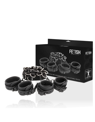 FETISH SUBMISSIVE SET ATADURAS CAMA LUXURY CON FORRO DE NEOPRENO