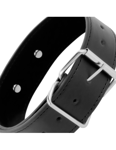 DARKNESS COLLAR DE POSTURA CON CADENA LEATHER