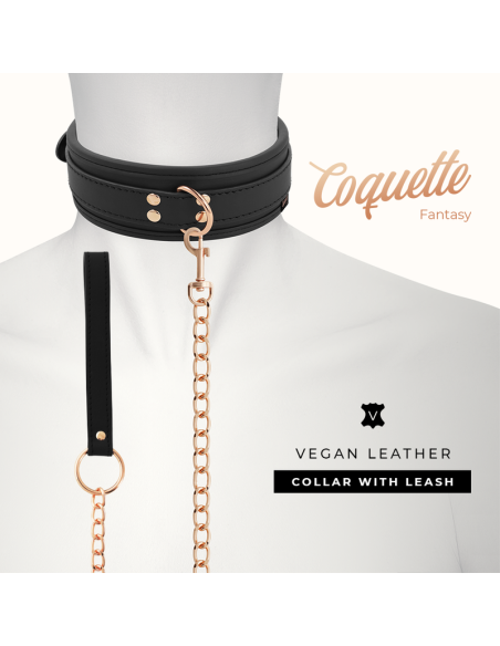 COQUETTE CHIC DESIRE FANTASY COLLAR CUERO VEGANO CON CORREA Y FORRO DE NEOPRENO COQUETTE CHIC DESIRE FANTASY COLLAR CUERO VEGANO CON CORREA Y FORRO DE NEOPRENO