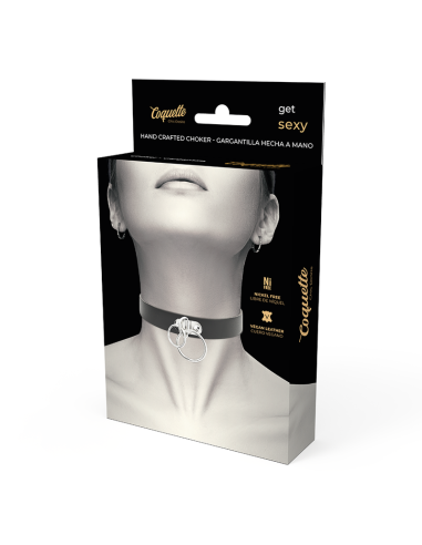 COQUETTE CHIC DESIRE CHOKER CUERO VEGANO DOBLE ANILLA