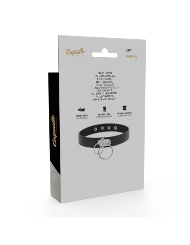 COQUETTE CHIC DESIRE CHOKER CUERO VEGANO DOBLE ANILLA