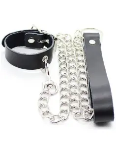 OHMAMA FETISH COLLAR PARA PENE Y CORREA PIEL CON CADENA METALICA