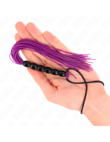KINK MINI LATIGO DE SILICONA CON AGARRE 6 BOLAS MORADO 26 CM