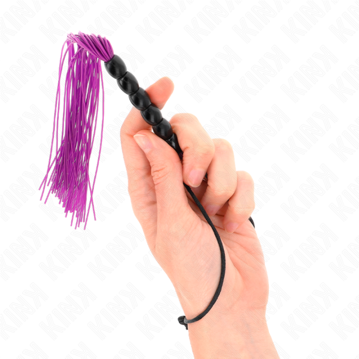 KINK MINI LATIGO DE SILICONA CON AGARRE 6 BOLAS MORADO 26 CM