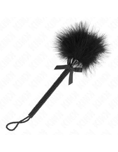KINK MASAJEADOR DE CUERDA DE NAILON CON PLUMAS PARA COSQUILLAS Y LAZO NEGRO 25 CM KINK MASAJEADOR DE CUERDA DE NAILON CON PLUMAS PARA COSQUILLAS Y LAZO NEGRO 25 CM