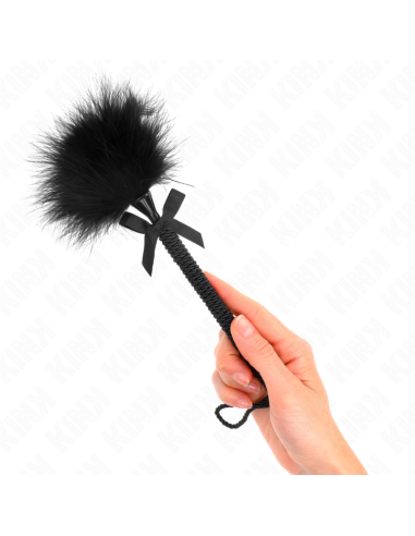 KINK MASAJEADOR DE CUERDA DE NAILON CON PLUMAS PARA COSQUILLAS Y LAZO NEGRO 25 CM