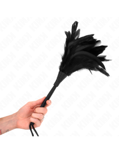 KINK PLUMAS DE POLLO PARA COSQUILLAS CON FORMA CUERNO DE CRIADA NEGRO 36 CM 2