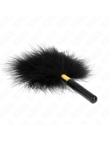 KINK PLUMAS PARA COSQUILLAS METAL DORADO NEGRA 18 CM