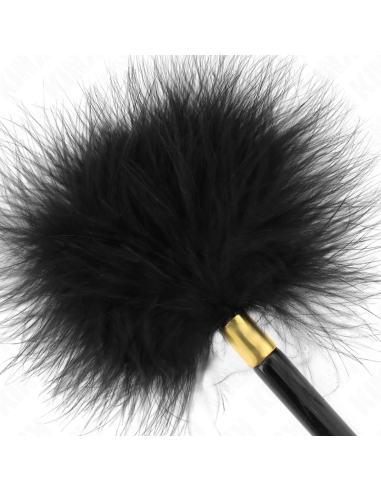 KINK PLUMAS PARA COSQUILLAS METAL DORADO NEGRA 18 CM