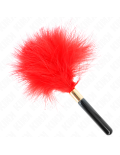 KINK PLUMAS PARA COSQUILLAS METAL DORADO ROJO 18 CM