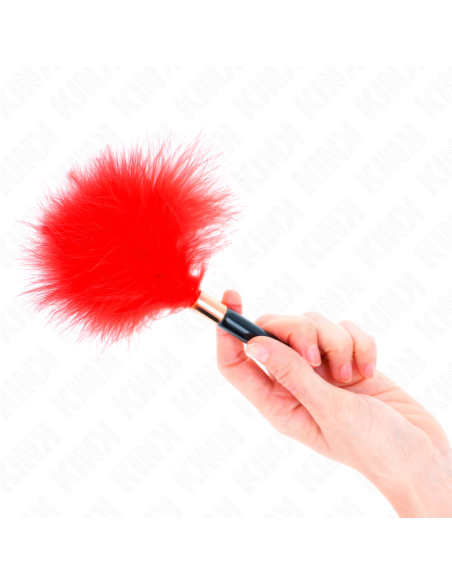 KINK PLUMAS PARA COSQUILLAS METAL DORADO ROJO 18 CM