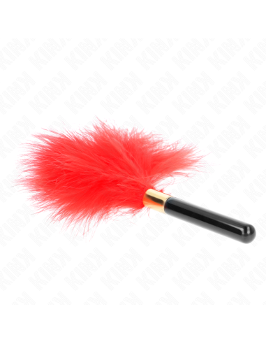 KINK PLUMAS PARA COSQUILLAS METAL DORADO ROJO 18 CM