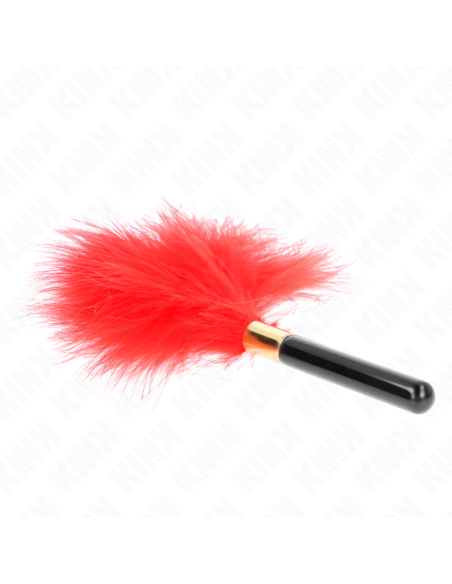 KINK PLUMAS PARA COSQUILLAS METAL DORADO ROJO 18 CM