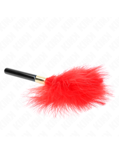 KINK PLUMAS PARA COSQUILLAS METAL DORADO ROJO 18 CM