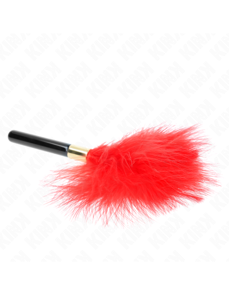 KINK PLUMAS PARA COSQUILLAS METAL DORADO ROJO 18 CM