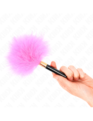 KINK PLUMAS PARA COSQUILLAS METAL DORADO FUCSIA 18 CM