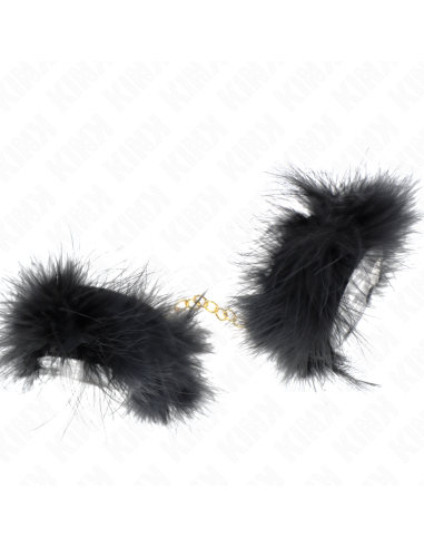 KINK ESPOSAS DE PLUMAS NEGRO CON CADENA DORADA MODELO 2