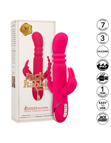 CALEXOTICS JACK FANTASY TRIPLE VIBRADOR CALENTABLE RABBIT ROSA