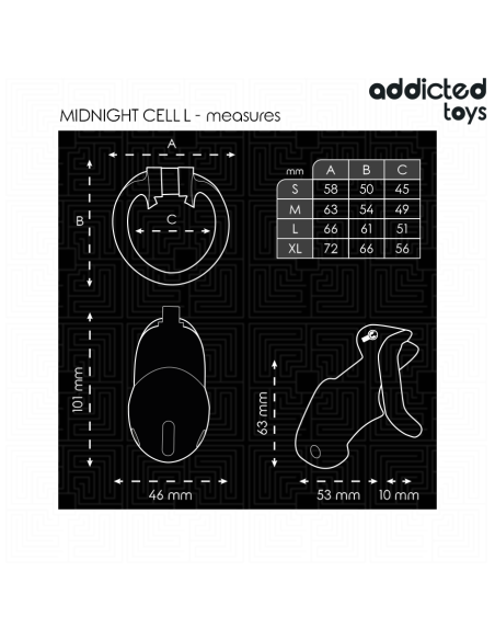 ADDICTED TOYS LOCKED MINDNIGHT CELL JAULA PARA PENE TALLA L ADDICTED TOYS LOCKED MINDNIGHT CELL JAULA PARA PENE TALLA L