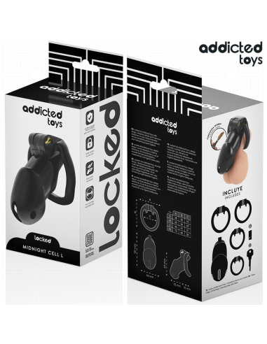 ADDICTED TOYS LOCKED MINDNIGHT CELL JAULA PARA PENE TALLA L