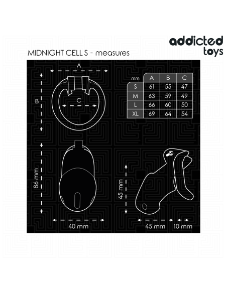 ADDICTED TOYS LOCKED MINDNIGHT CELL JAULA PARA PENE TALLA S 48 CM ADDICTED TOYS LOCKED MINDNIGHT CELL JAULA PARA PENE TALLA S 48 CM