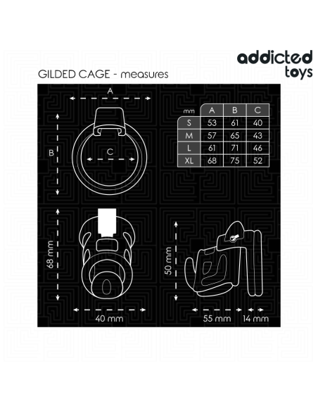 ADDICTED TOYS LOCKED GILDEN CAGE JAULA PARA PENE DE SILICONA 85 CM ADDICTED TOYS LOCKED GILDEN CAGE JAULA PARA PENE DE SILICONA 85 CM