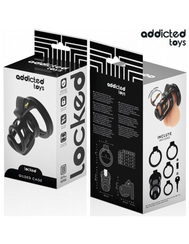 ADDICTED TOYS LOCKED GILDEN CAGE JAULA PARA PENE DE SILICONA 85 CM