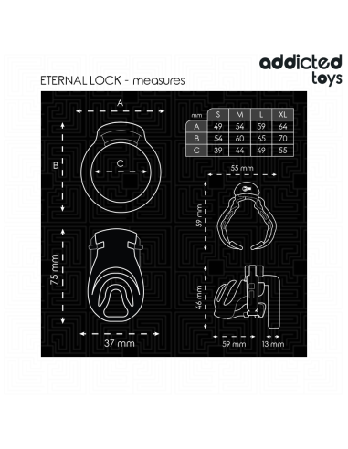 ADDICTED TOYS LOCKED ETERNAL LOCK JAULA PARA PENE 9 CM
