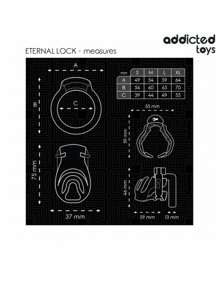 ADDICTED TOYS LOCKED ETERNAL LOCK JAULA PARA PENE 9 CM ADDICTED TOYS LOCKED ETERNAL LOCK JAULA PARA PENE 9 CM