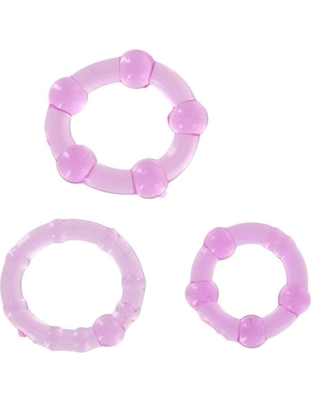 SEVEN CREATIONS JUEGO TRES ANILLOS PENE LILA