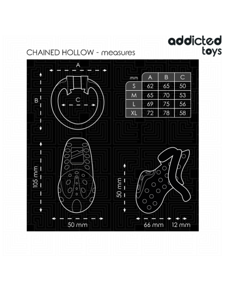 ADDICTED TOYS LOCKED CHAINED HOLLOW JAULA PARA PENE 105 CM ADDICTED TOYS LOCKED CHAINED HOLLOW JAULA PARA PENE 105 CM