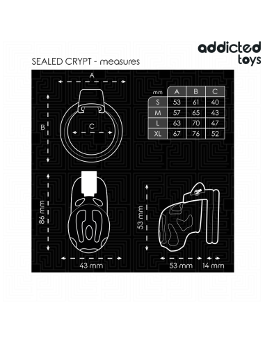 ADDICTED TOYS LOCKED SEALED CRYPT JAULA PARA PENE 8 CM
